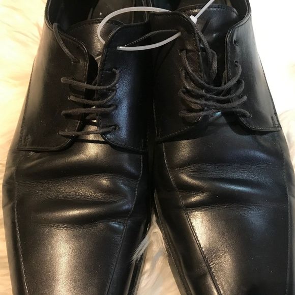 HUGO BOSS Men\'s Black Leather Lace Up Oxford Dress Shoes US 11.5 main image 10